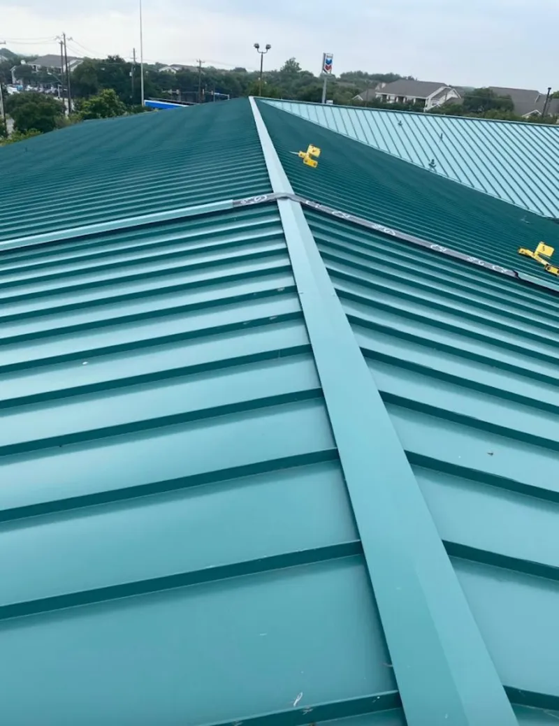 Green commercial metal roof ridge and valley for Metal Roof Repair in East Windsor